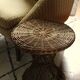 Table d'appoint ronde en osier jardin