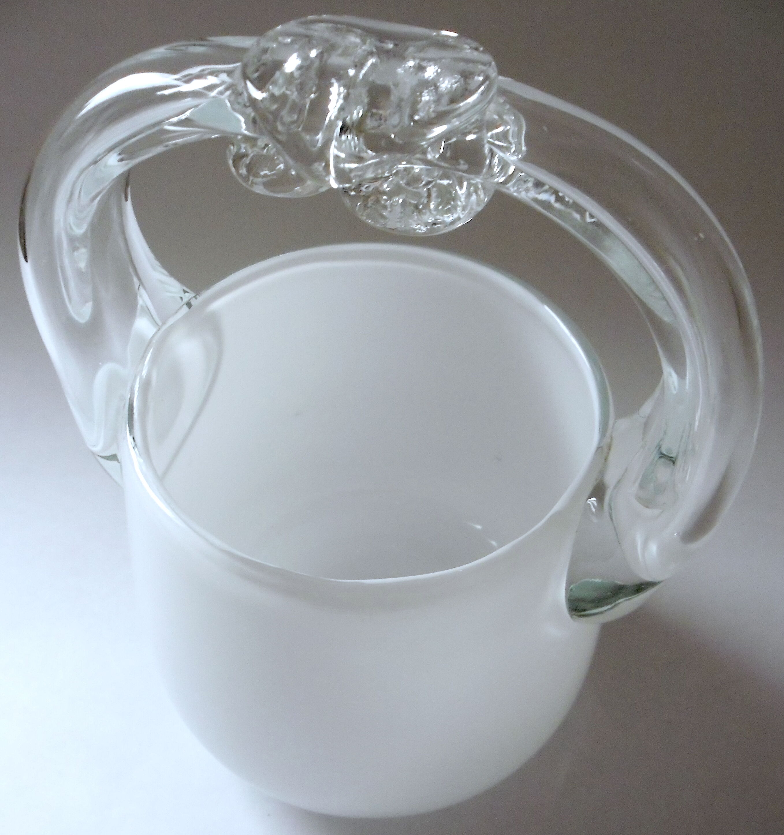 Vintage ice bucket in colorless and white "ouzo" crystal