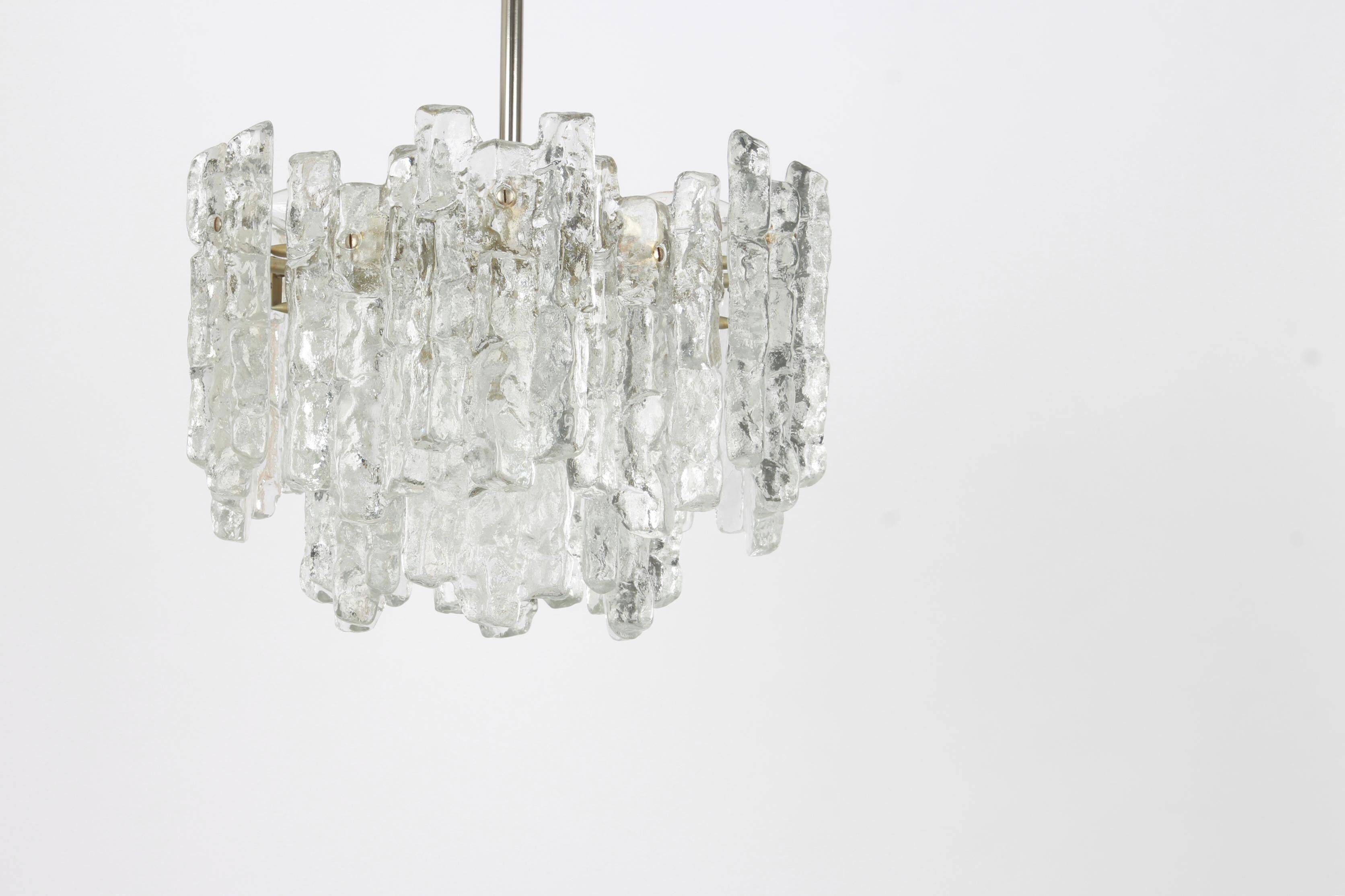 Murano glass ice chandelier by Kalmar, Austria, 1960s
