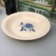 Set of 2 round dishes Sarreguemines Digoin France number 4 with blue pink floral decoration.