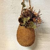 Woven straw basket