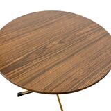 Vintage round side table / side table with black star base