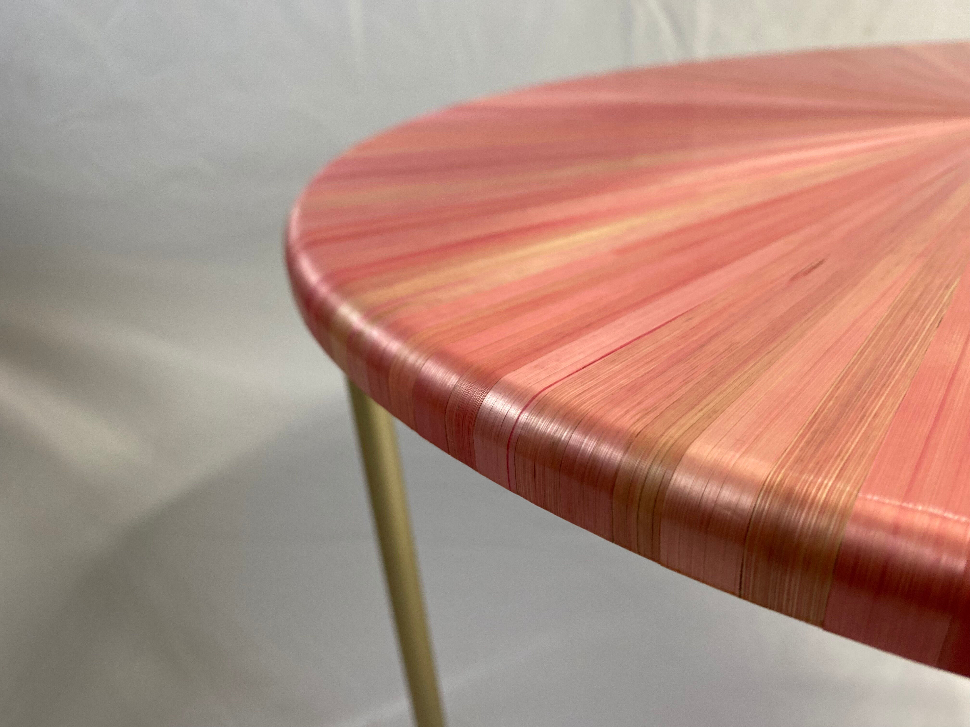 Straw marquetry coffee table