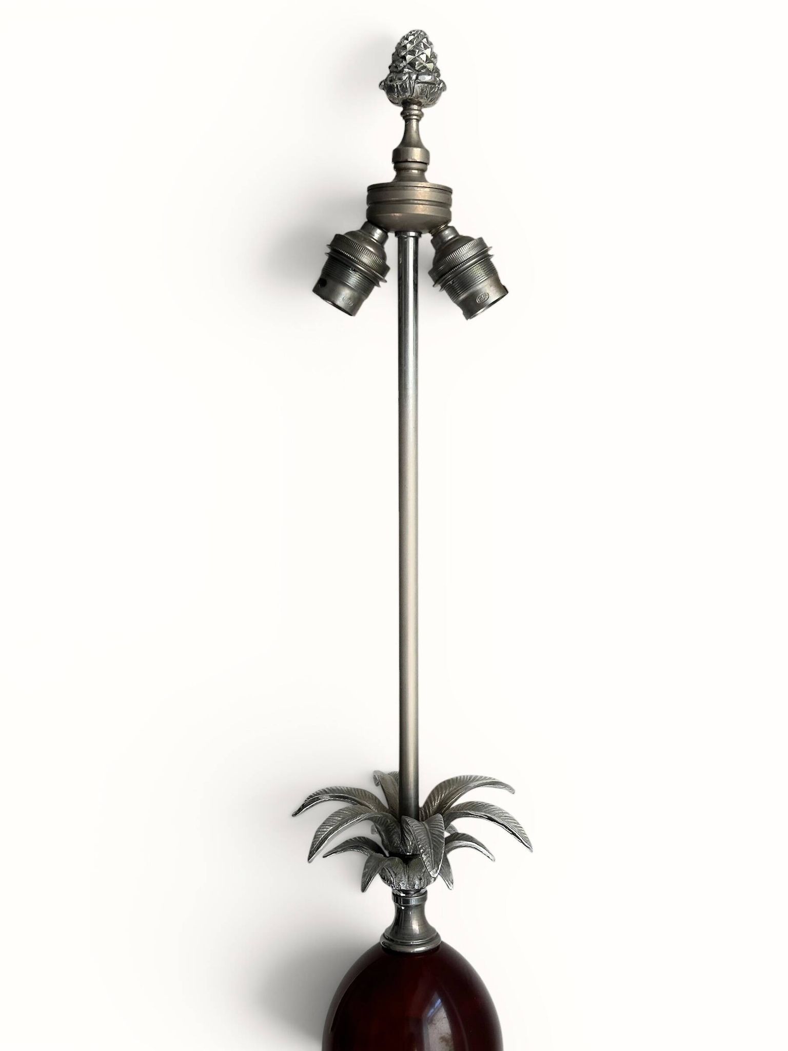 Pineapple lamp in chrome and amber Bakelite, style of Maison Charles - 1970.