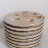 8 snail plates sandstone from the marsh France