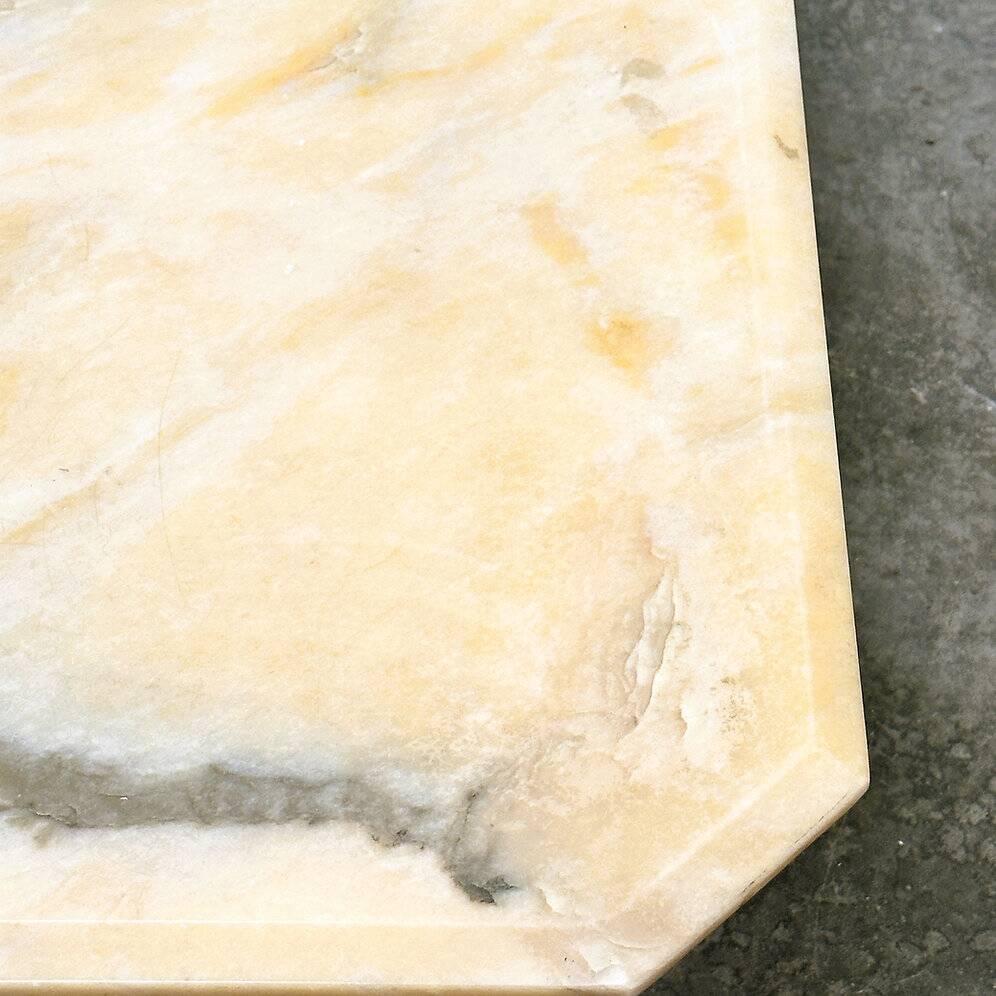 Vintage pink and gray marble coffee table, Italy. 1980s