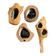 Set of 4 organic brutalist mirrors, wooden, 1950s.