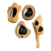 Set of 4 organic brutalist mirrors, wooden, 1950s.
