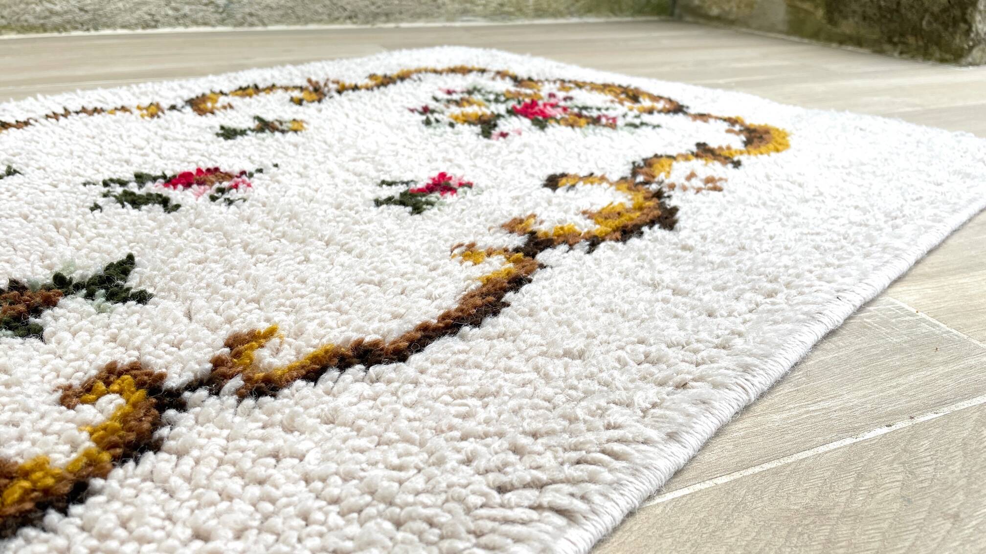 TAPIS Pure WOOL 1970s - 110 x 69cm