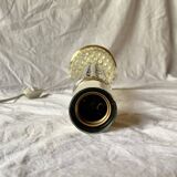 Old lamp base in molded glass and brass