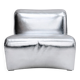 Space Age Moscheni Fiberglass And Silver Vinyl Fabric Italian 1970s Lounge Chair