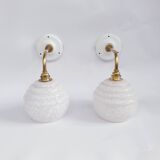 Clichy glass swan neck wall lamp