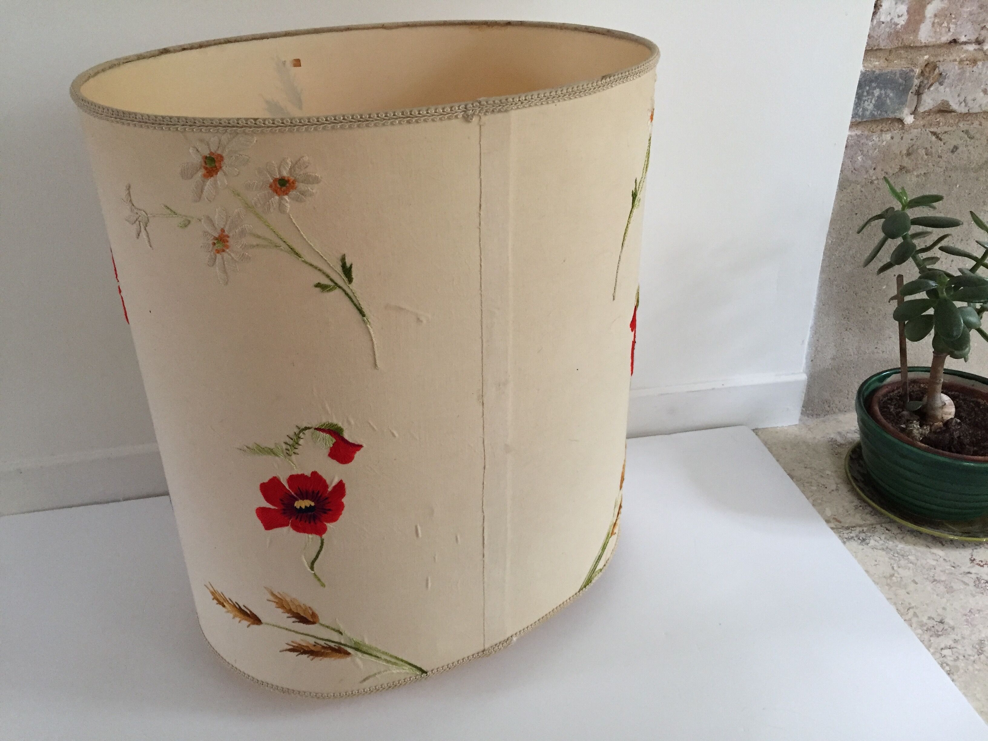 Handmade vintage oval lampshade