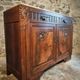 French Art Deco walnut sideboard with marble top (1930s)