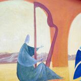 Walter Lewy 1905-1995 Surrealist scene - signed and dated 1974.