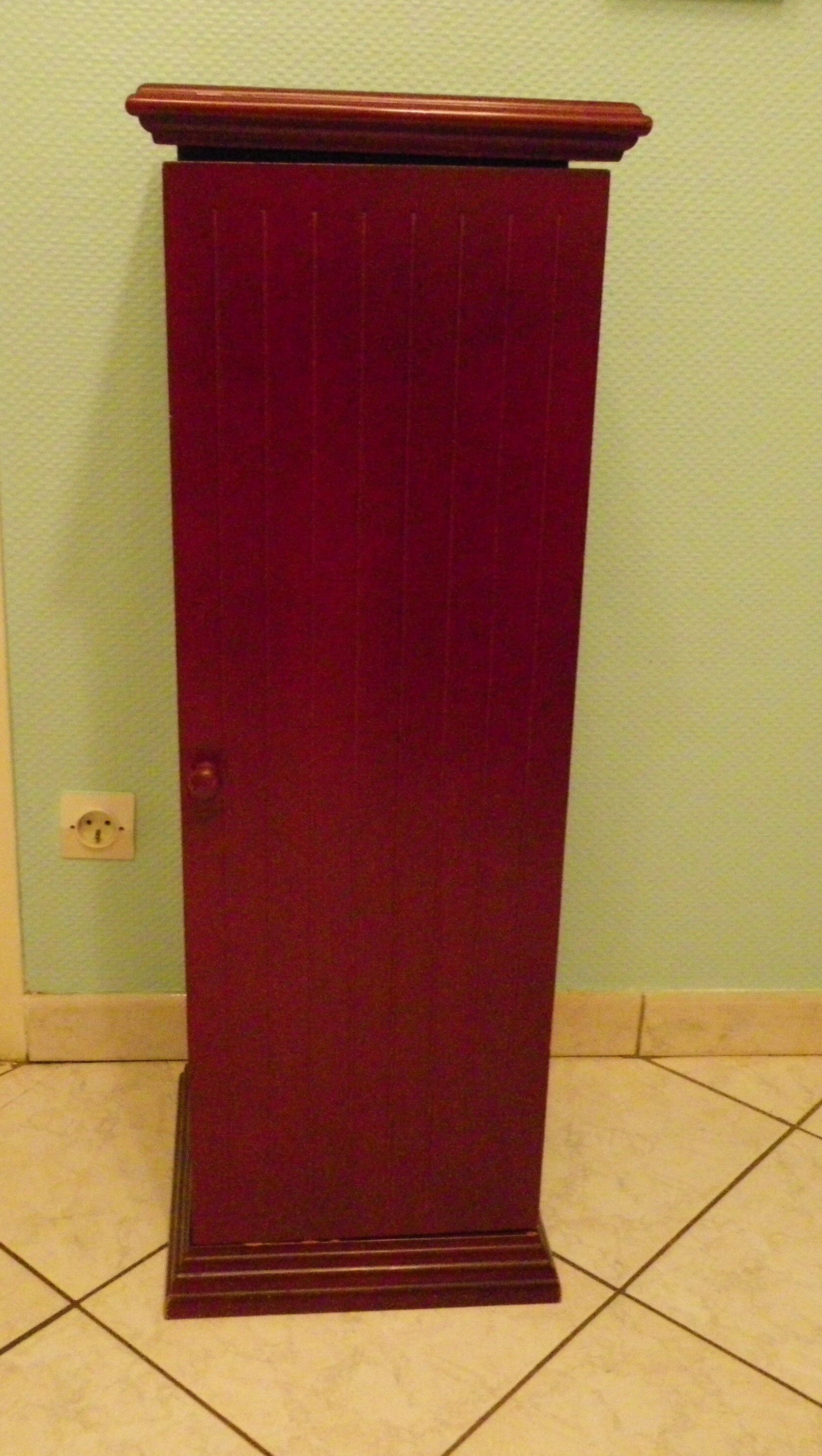 Wooden extra cabinet (selette), 2 interior storage spaces with 6 modular shelves