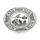 Plate " rebus " Faience of Gien After the soup a glass of wine removes a shield from the...