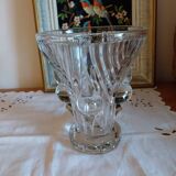 Small art deco vase in molded tempered glass
