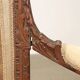 Antique beech armchair stained walnut, fabric, Italy, 19th century
