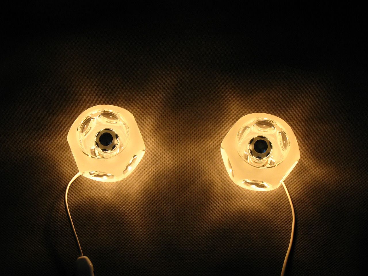 Lampes de table en verre de Peill et Putzler, années 1970, Ensemble de 2