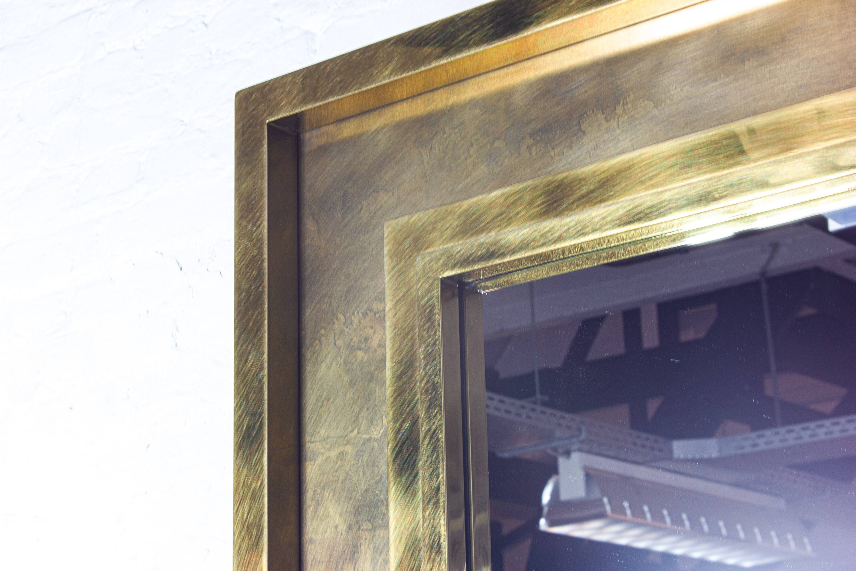 Large brass etched Regency mirror by Belgochrom, 1970s
