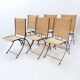 Set of 6 French mid-century folding chairs in wicker and iron, 1960s.