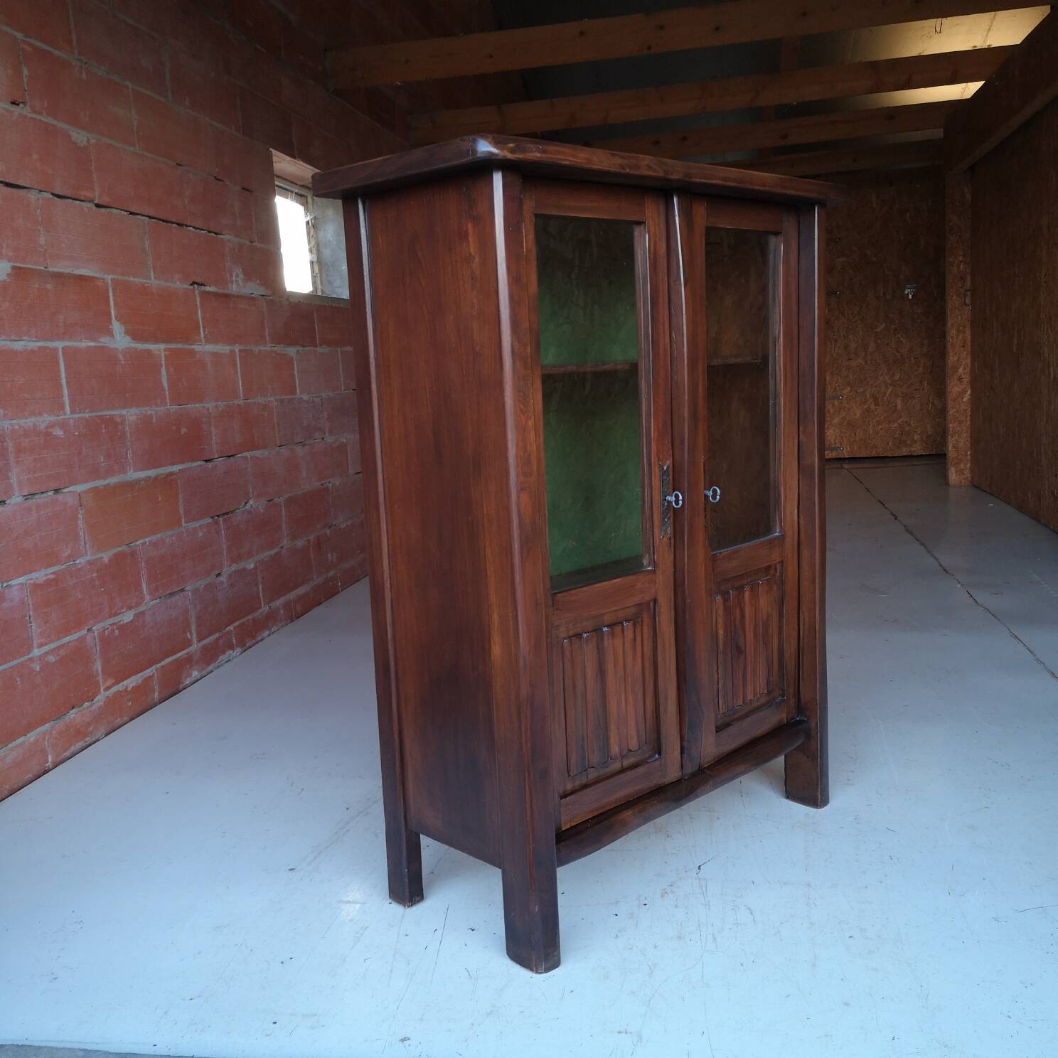 brutalist display cabinet olavi hanninen solid oak mikko nupponen, finland 1960