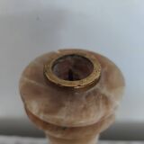 Pair of candlestick candlestick in onyx and brass H28cm TBE