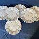 Set de 6 assiettes plates octogonales vintage en porcelaine fleuries,Années 1960