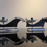 Coppia di sconces metallo e vetro soffiato, Italia anni 70, in ottime condizioni di conservazioni