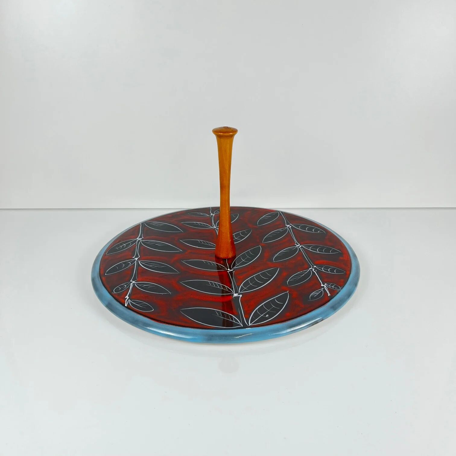 Italian ceramic tray with handle, 1960