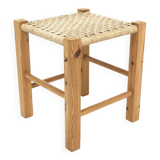 Scandinavian pine and rope stool, Sweden, 1960
