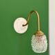 Vintage moulded glass tulip swan neck wall light