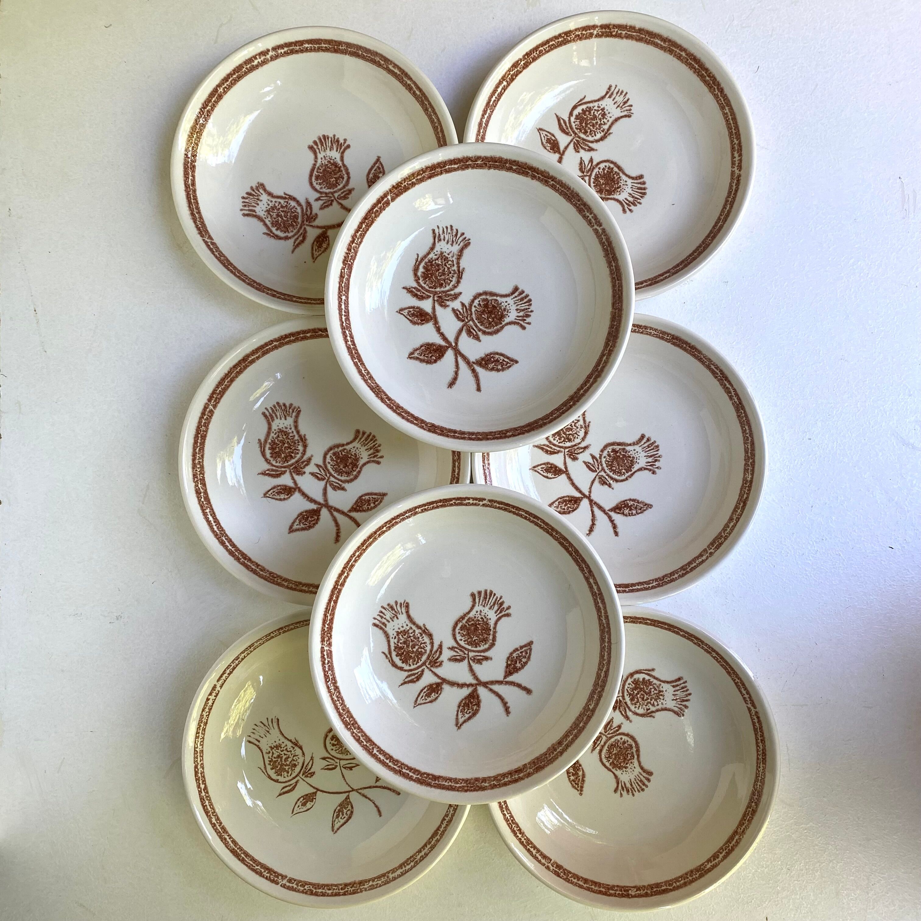 Vintage stoneware soup plates