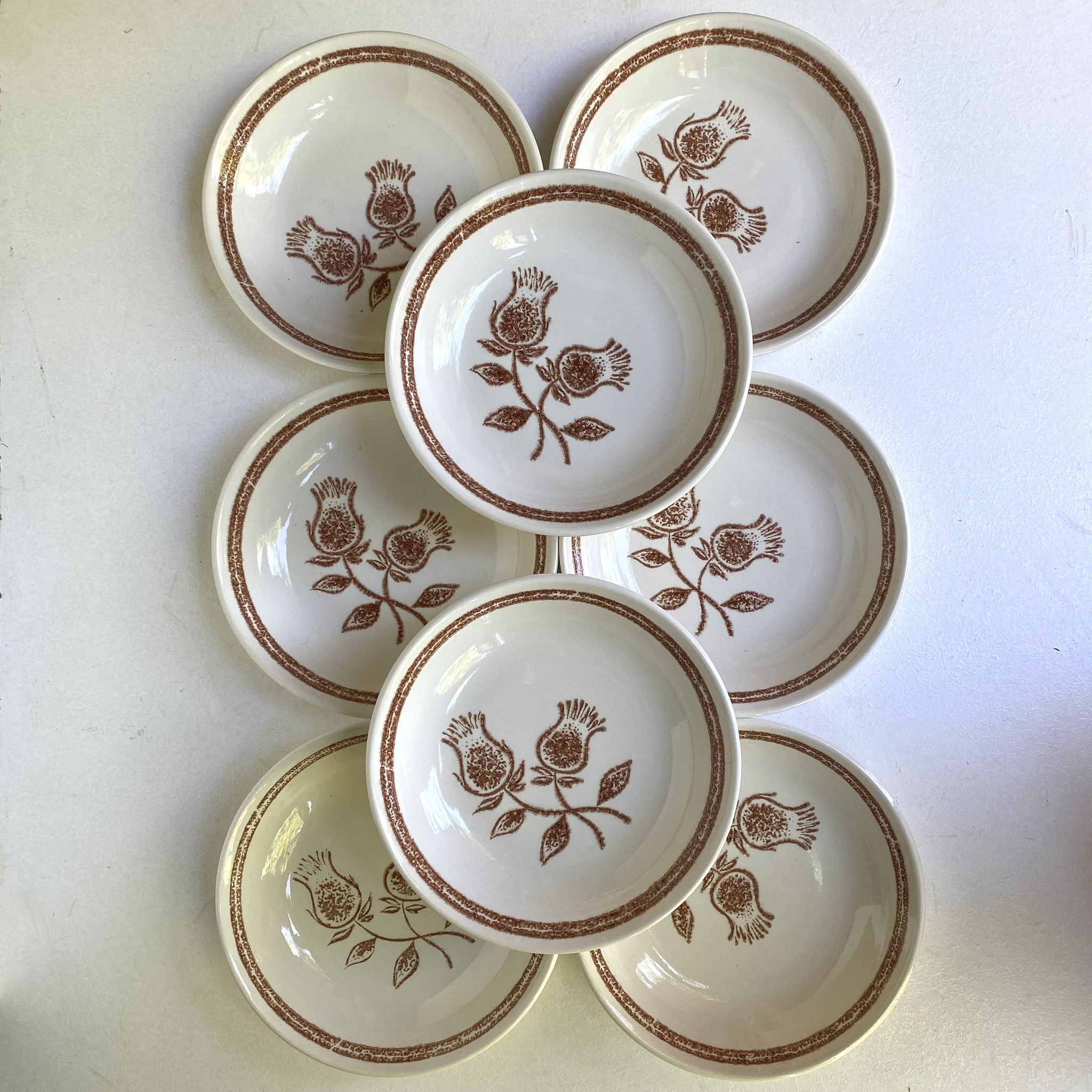 Vintage stoneware soup plates