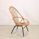Fauteuil vintage en rotin et osier par Rohe Noordwolde