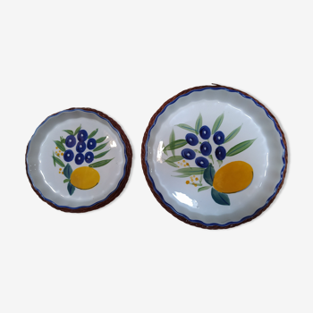 Pair of round dishes for the oven