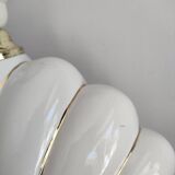 Ceramic and gold metal shell lamp base - vintage