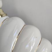 Ceramic and gold metal shell lamp base - vintage