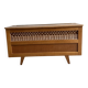 Wooden and rattan chest