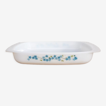 Rectangular oven dish Arcopal myosotis vintage