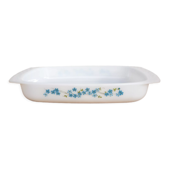 Rectangular oven dish Arcopal myosotis vintage