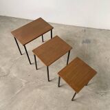 Modernist teak nesting tables from the 50s