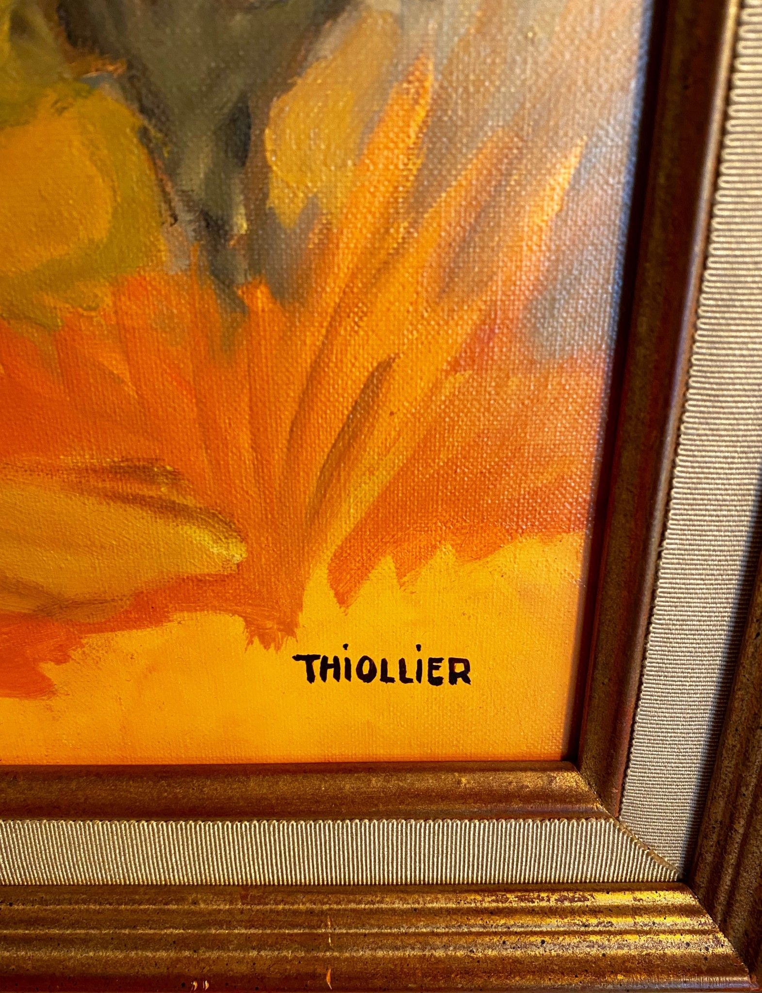 village au soleil - oil on canvas - eliane thiollier