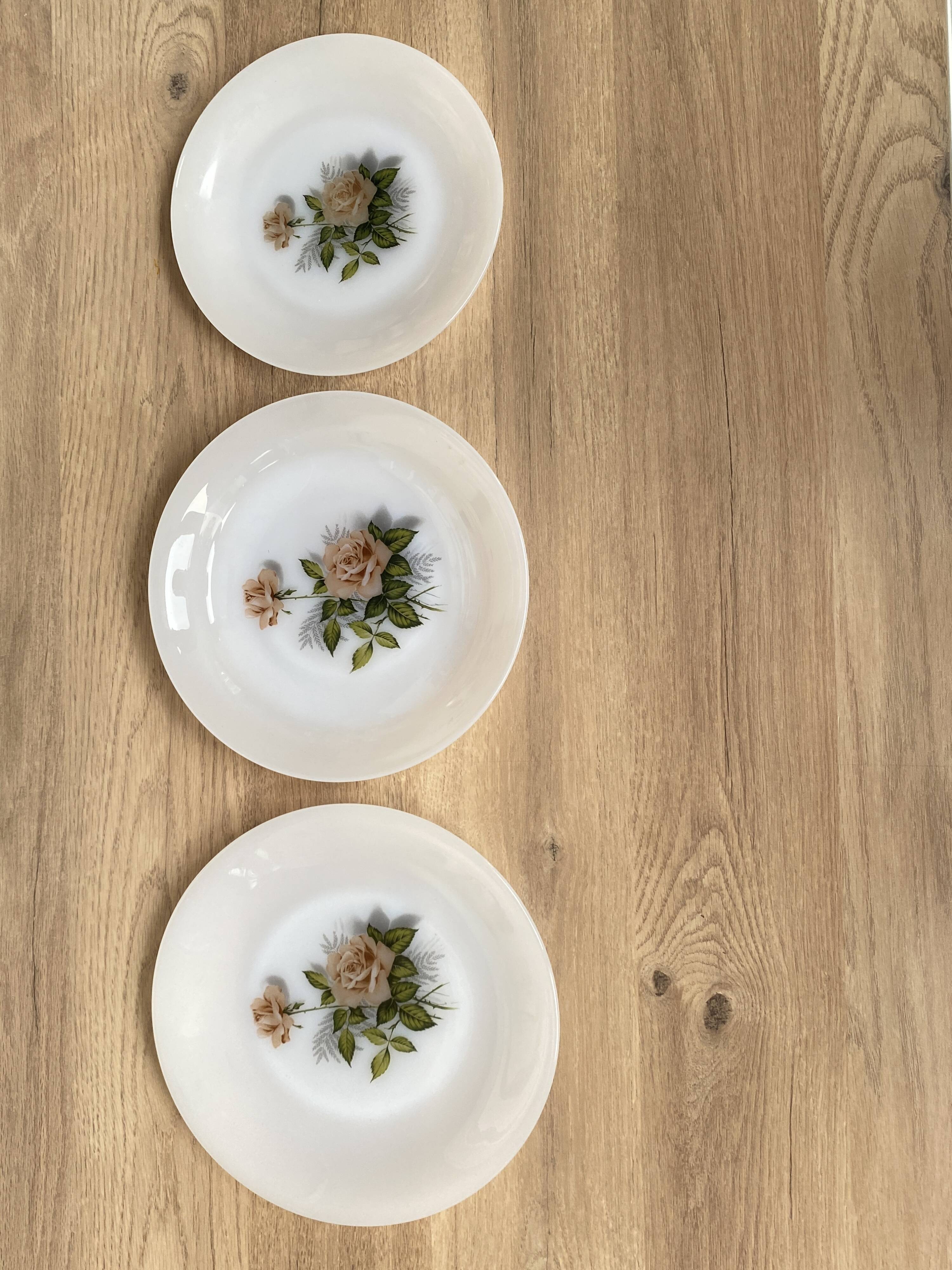 Set de 6 assiettes creuses Arcopal Rose de France