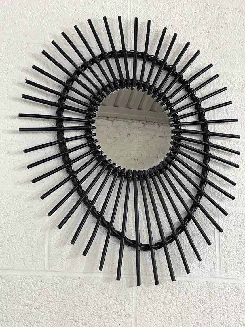 Rattan sun mirror