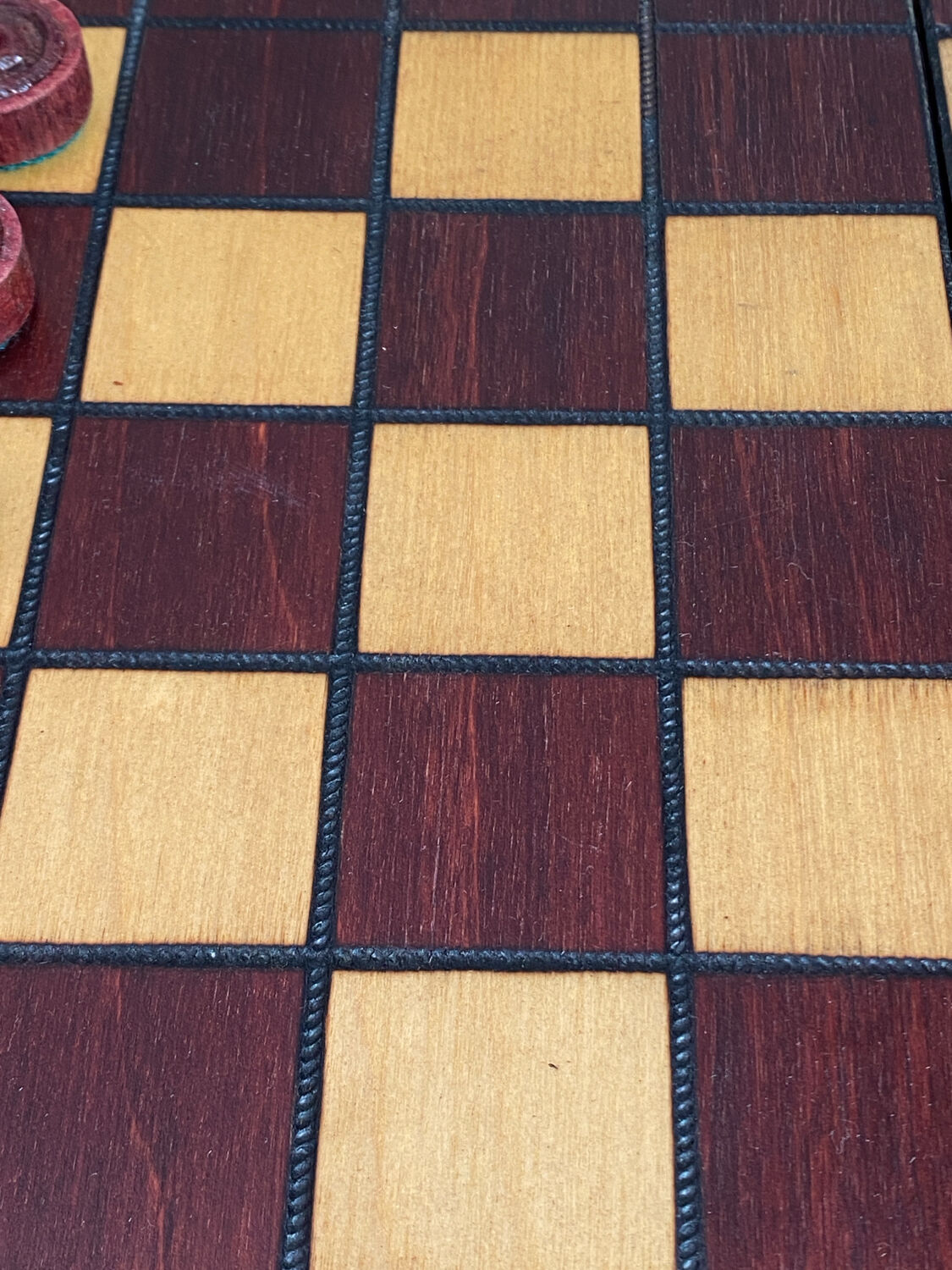 Wooden checkers game