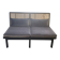 Black lacquered oak 2-seater bench with caning and lalala velvet.