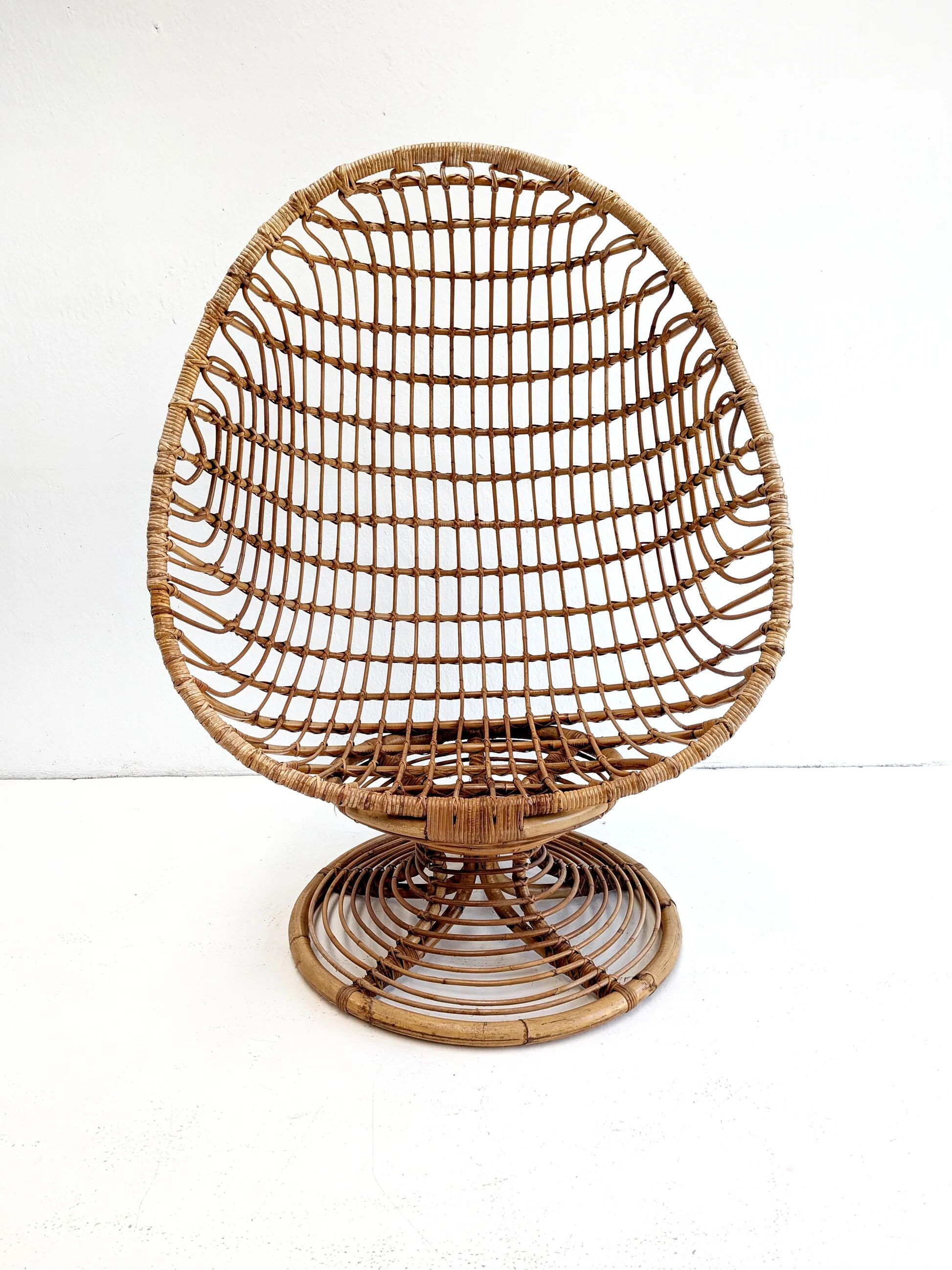 Vintage rattan egg chair 1960s