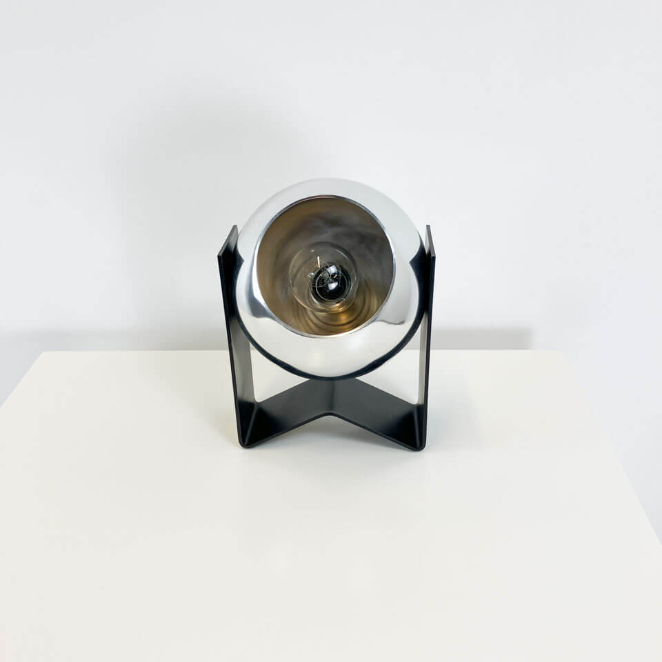 Table lamp by Novalux, chrome and black lacquered metal, 1960s